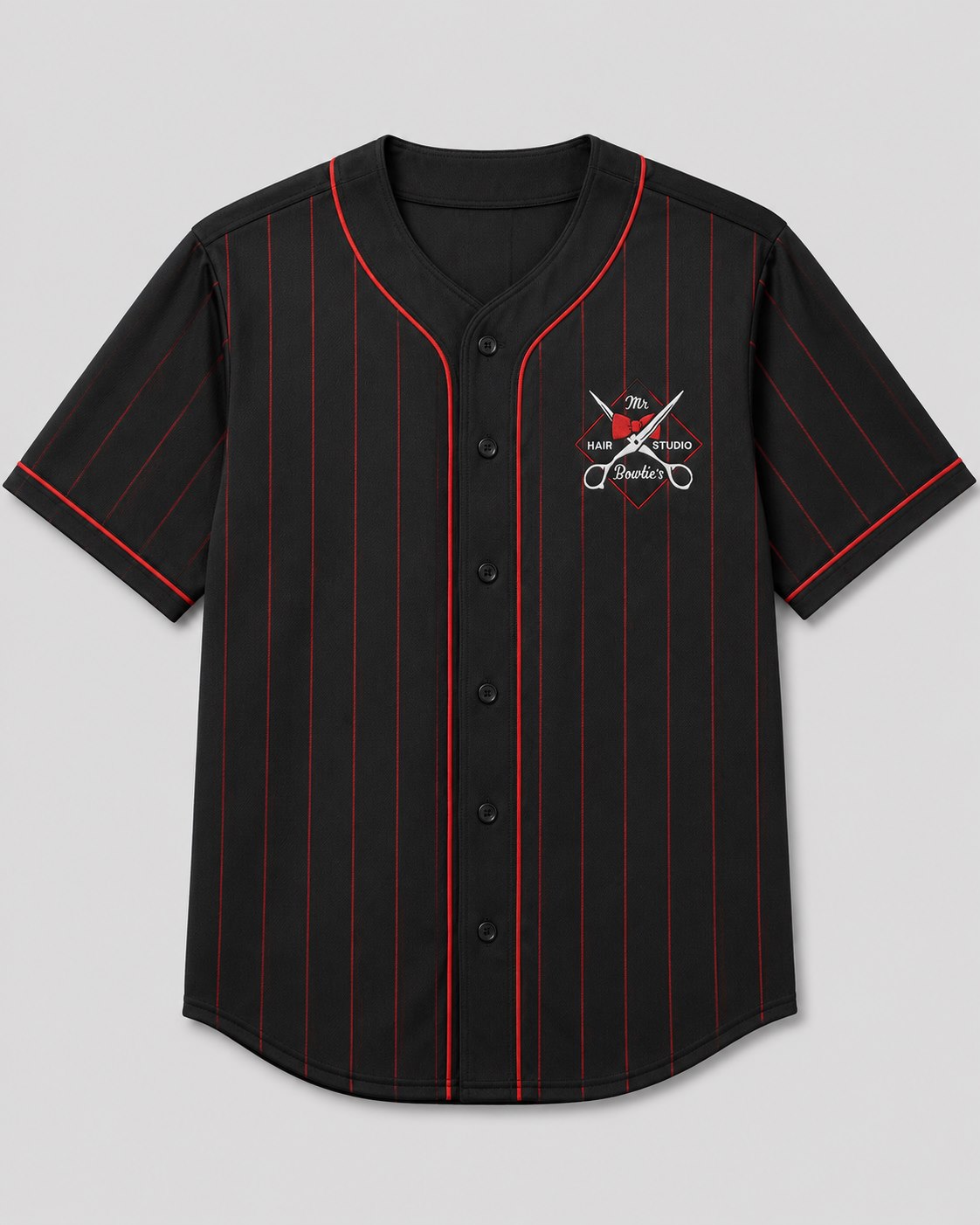 Mr. Bowtie's Baseball Jersey with embroidered logo